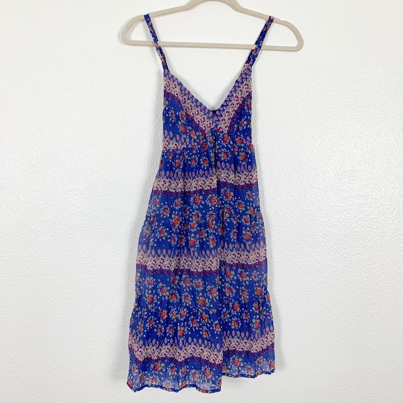 Mossimo Dresses & Skirts - Mossimo Blue Floral Spaghetti Strap Summer Dress S